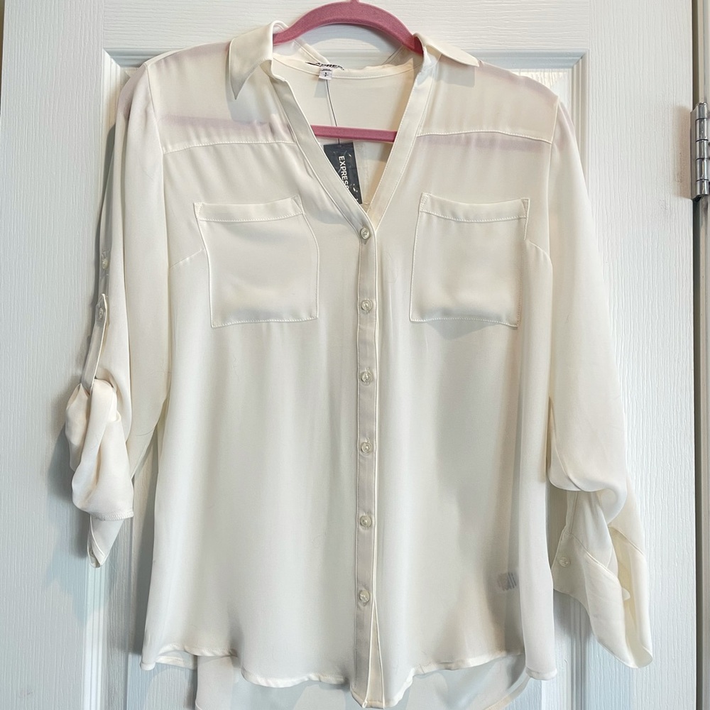 NWT Express V-Neck Button Down Sz. S
